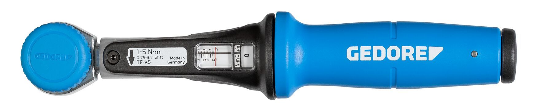 Gedore Torque Wrench, 1 to 5 Nm, 1/4 in Drive, Square Drive, 223mm Overall