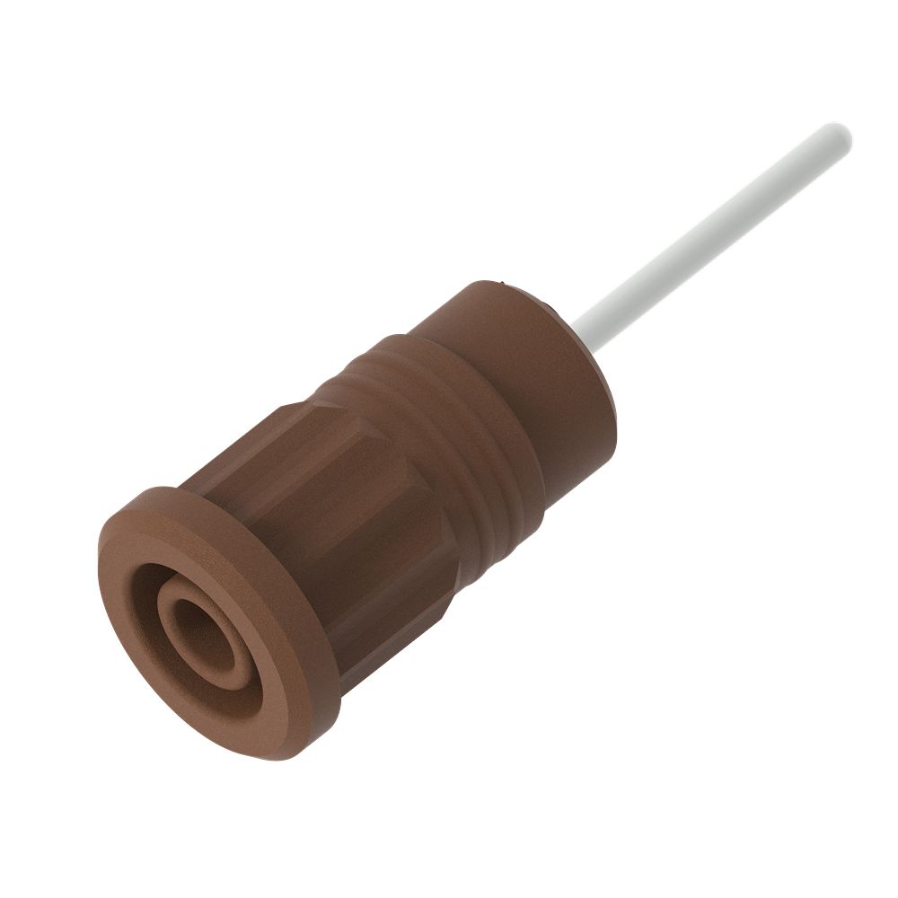 Electro PJP Brown Female Banana Socket, 4 mm Connector, Press Fit Termination, 1kV, 36A, Nickel Plating
