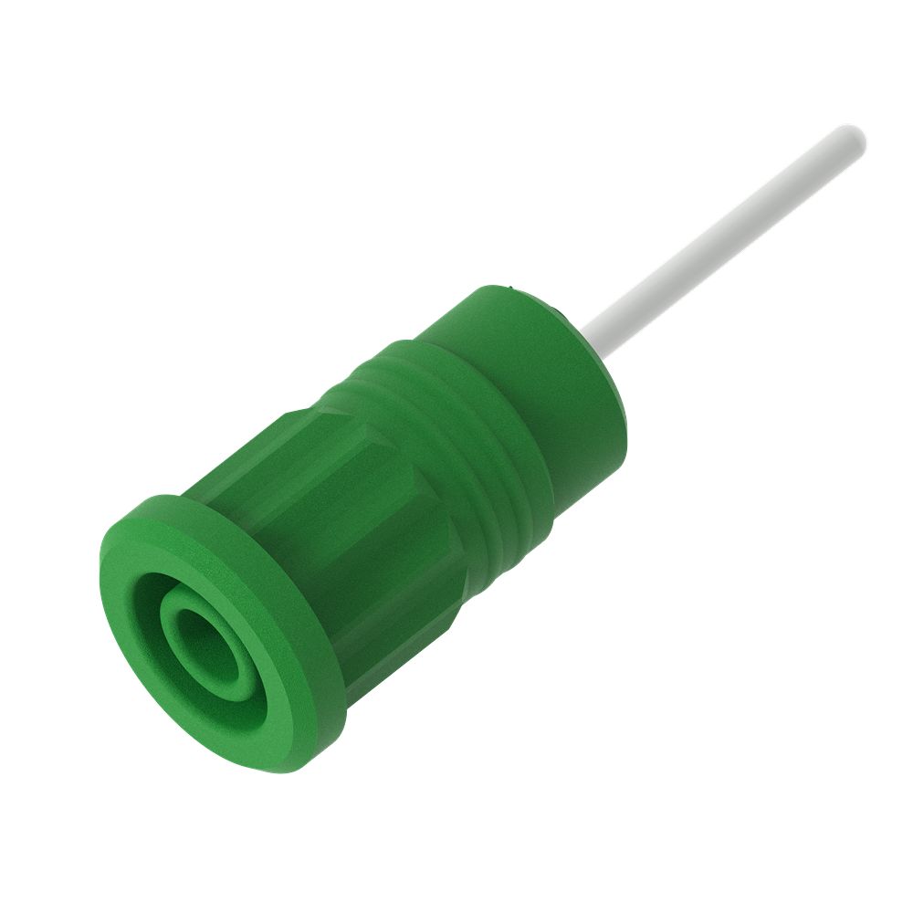 Electro PJP Green Female Banana Socket, 4 mm Connector, Press Fit Termination, 1kV, 36A, Nickel Plating