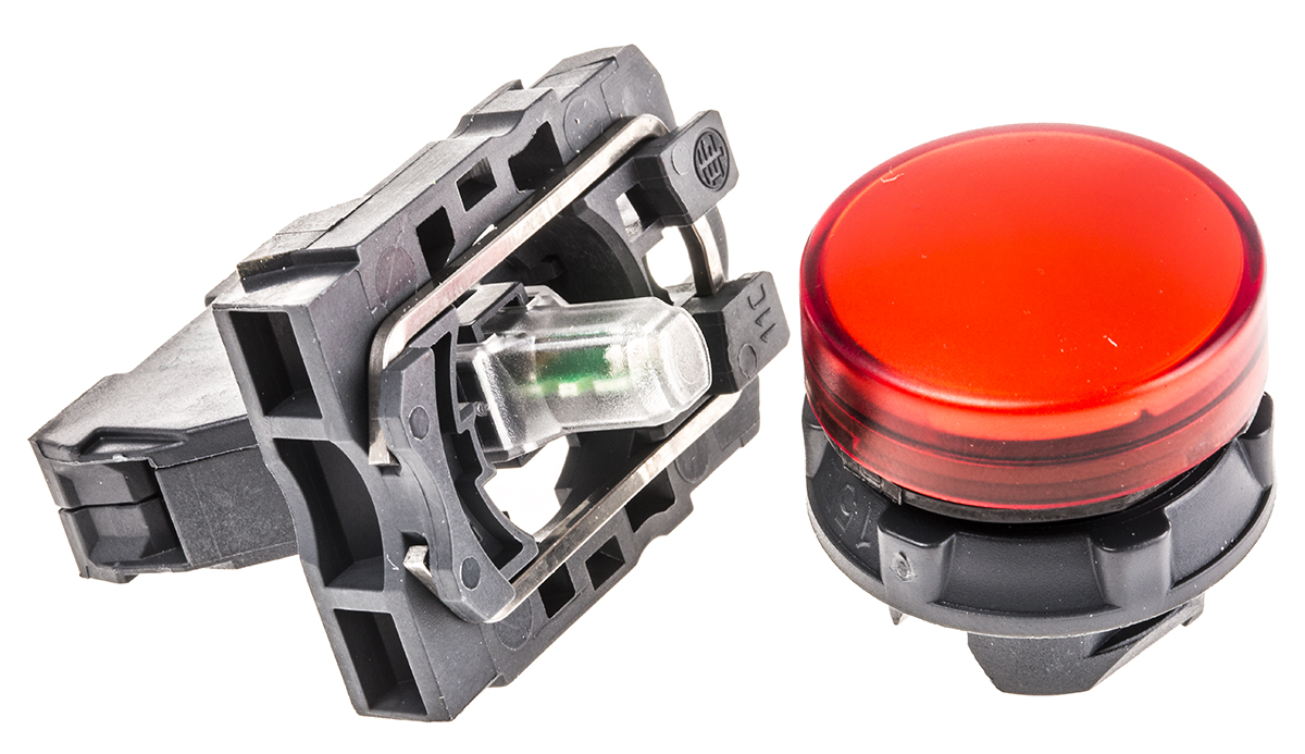Schneider Electric Harmony XB5 Red LED Pilot Light, 22mm Cutout, IP66, IP67, 240 V ac