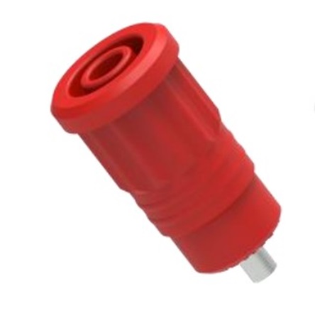 Electro PJP Red Female Banana Socket, 4 mm Connector, Press Fit Termination, 1kV, 25A, Nickel Plating