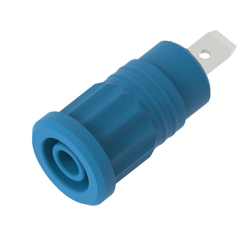 Electro PJP Blue Female Banana Socket, 4 mm Connector, Press Fit Termination, 1kV, 36A, Nickel Plating