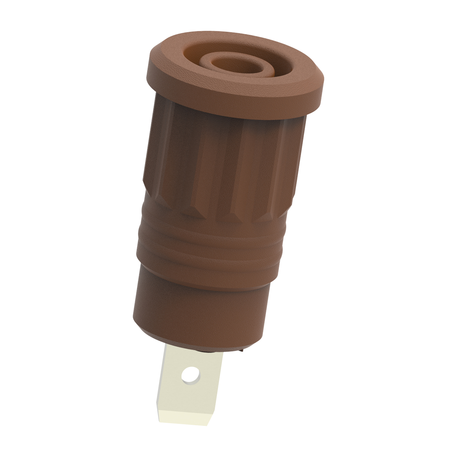 Electro PJP Brown Female Banana Socket, 4 mm Connector, Press Fit Termination, 1kV, 36A, Nickel Plating