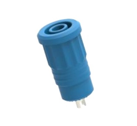 Electro PJP Blue Female Banana Socket, 4 mm Connector, Press Fit Termination, 1kV, 25A, Nickel Plating