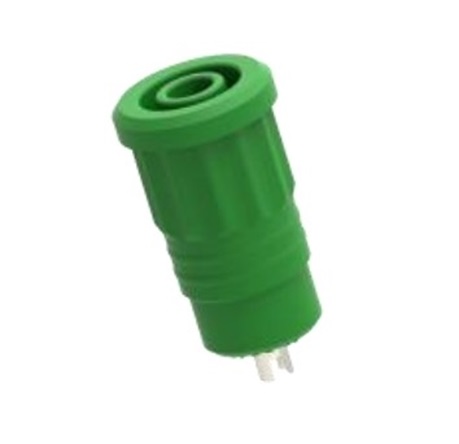 Electro PJP Green Female Banana Socket, 4 mm Connector, Press Fit Termination, 1kV, 25A, Nickel Plating