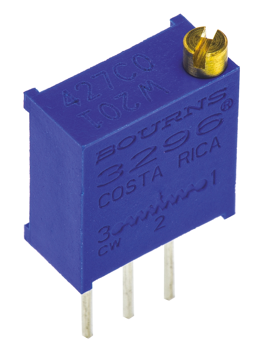 200 Ω, Through Hole Trimmer Potentiometer, Pin 0.5 W Top Adjust Bourns, 3296