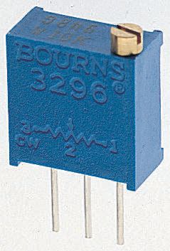 2.5 kΩ, Through Hole Trimmer Potentiometer, Solder Pin 0.5 W Top Adjust Bourns, 3296