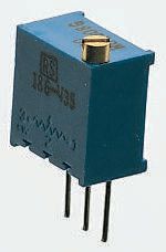 250 kΩ, Through Hole Trimmer Potentiometer, Solder Pin 0.5 W Top Adjust Bourns, 3299