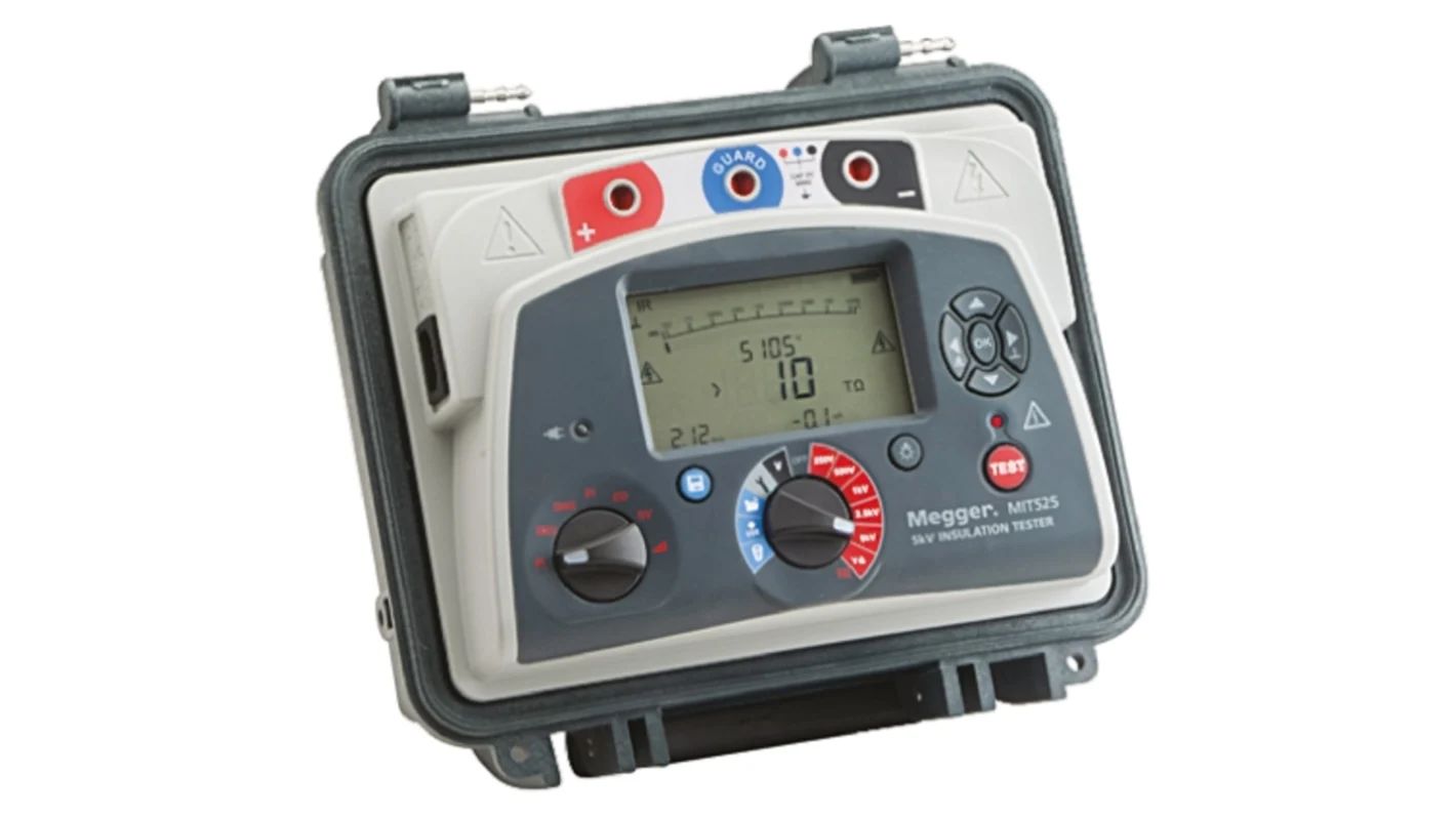 Megger MIT525 Insulation Tester, 250V Min, 5000V Max, 10TΩ Max, CAT IV
