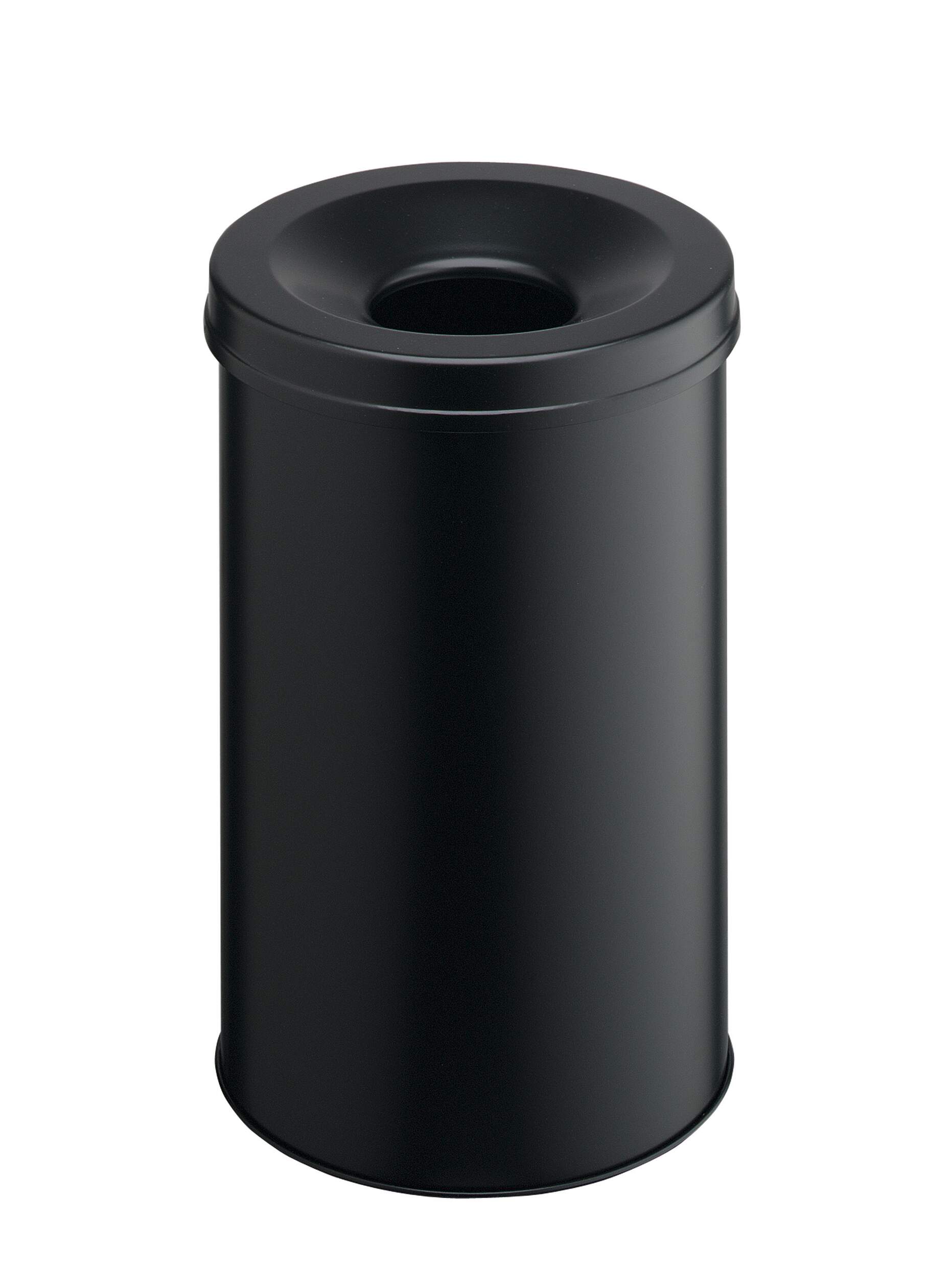 Durable Safe 30L Black Steel Waste Paper Bin
