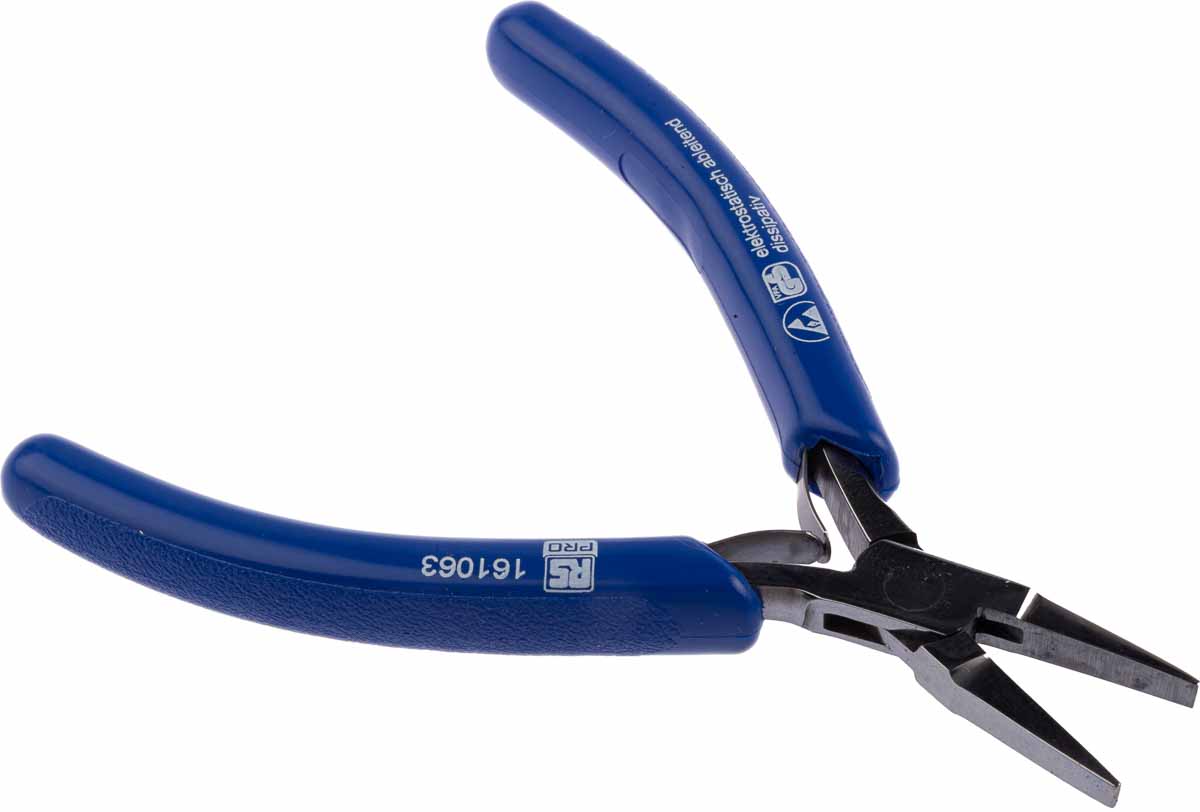 161-063 RS PRO Flat Nose Plier Smooth, 120mm Overall ESD Safe