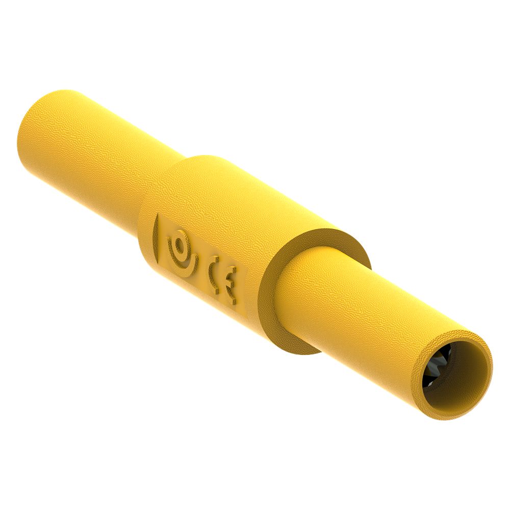 Electro PJP Yellow Banana Adapter With Nickle Plated Brass contacts and Nickel Plated