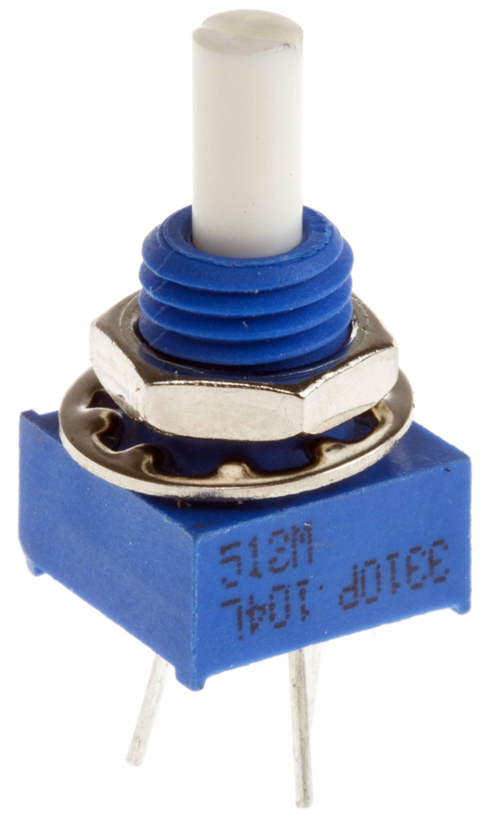 Bourns 3310 100 kΩ Rotary Potentiometer 1-Turns 1-Gang Panel Mount, Through Hole, 3310P-001-104L