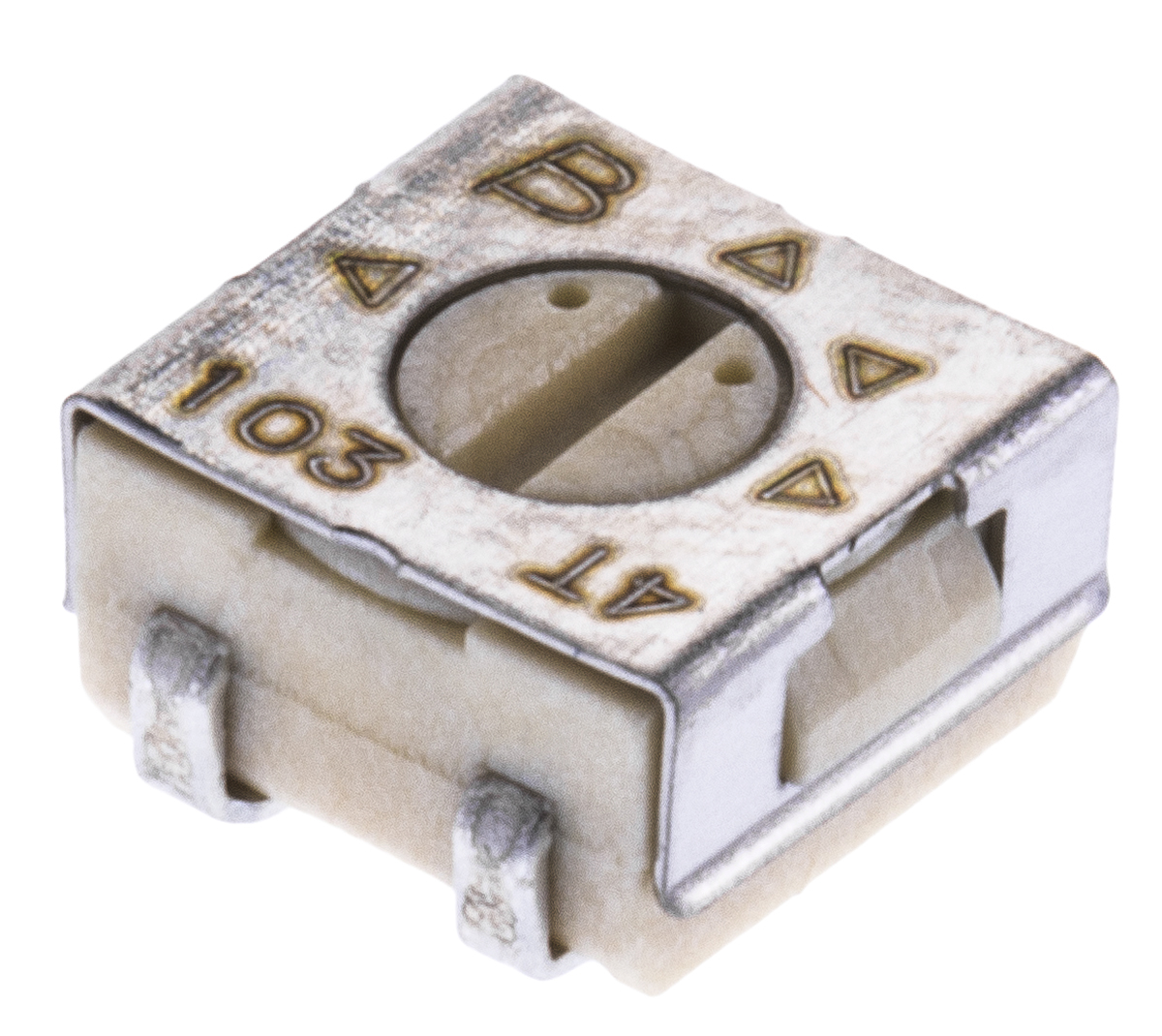 10 kΩ, Surface Mount Trimmer Potentiometer, J-Hook 0.25 W Top Adjust Bourns, 3314