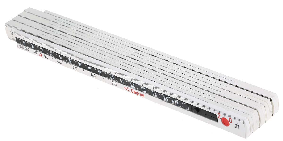 33232 Wiha 2 m Fibreglass Reinforced Polyamide Folding Ruler Metric