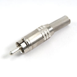 Deltron Straight Cable RCA Plug, Nickel, 5A
