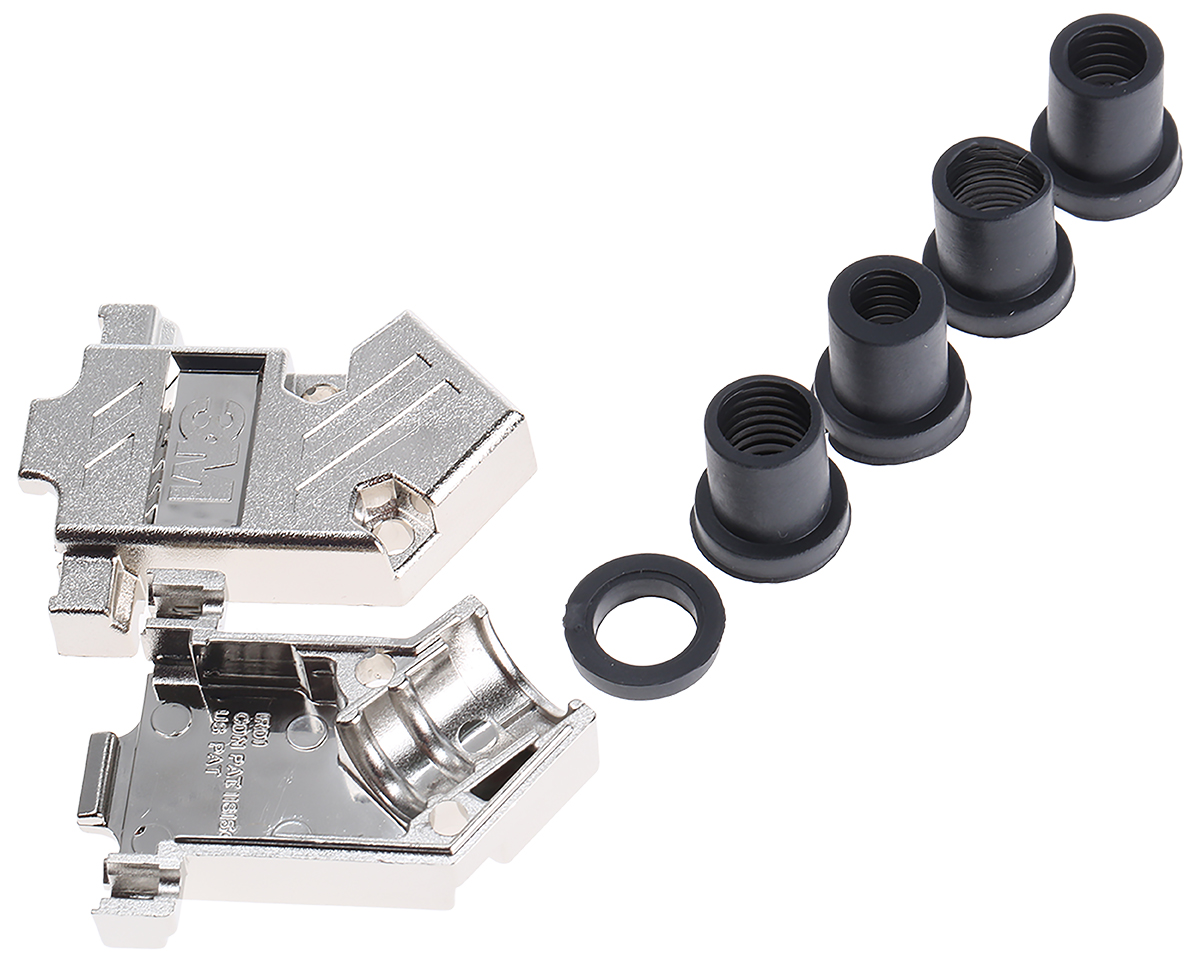3M 3357 Series ABS Angled D-Sub Backshell, 9 Way Strain Relief