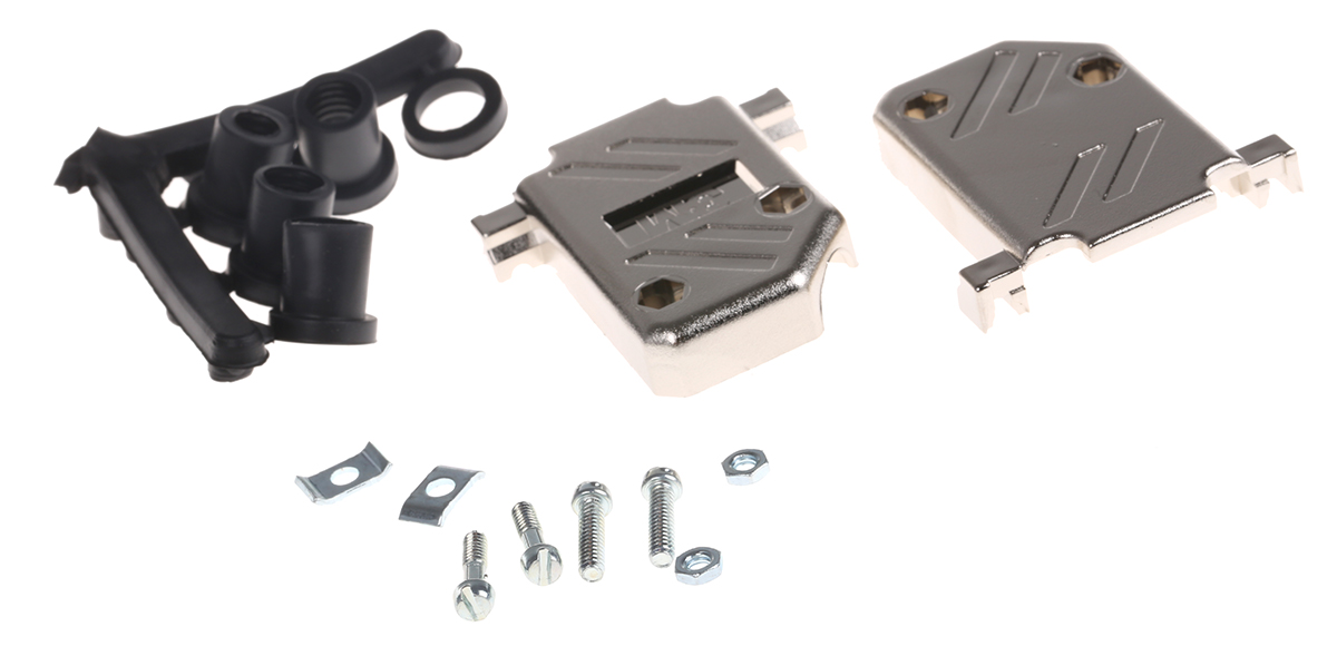 3M 3357 Series ABS Angled D-Sub Backshell, 15 Way Strain Relief