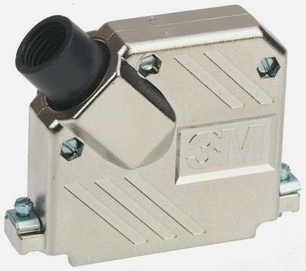 3M 3357 Series ABS Angled D-Sub Backshell, 37 Way Strain Relief