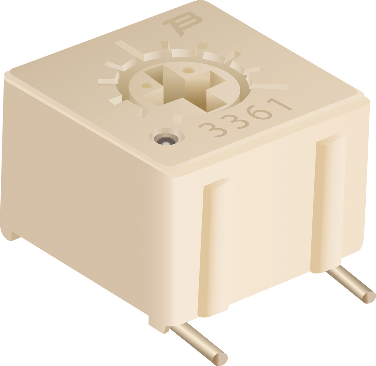 10 kΩ, Surface Mount Trimmer Potentiometer, PC Pin 0.5 W Top Adjust Bourns, 3361