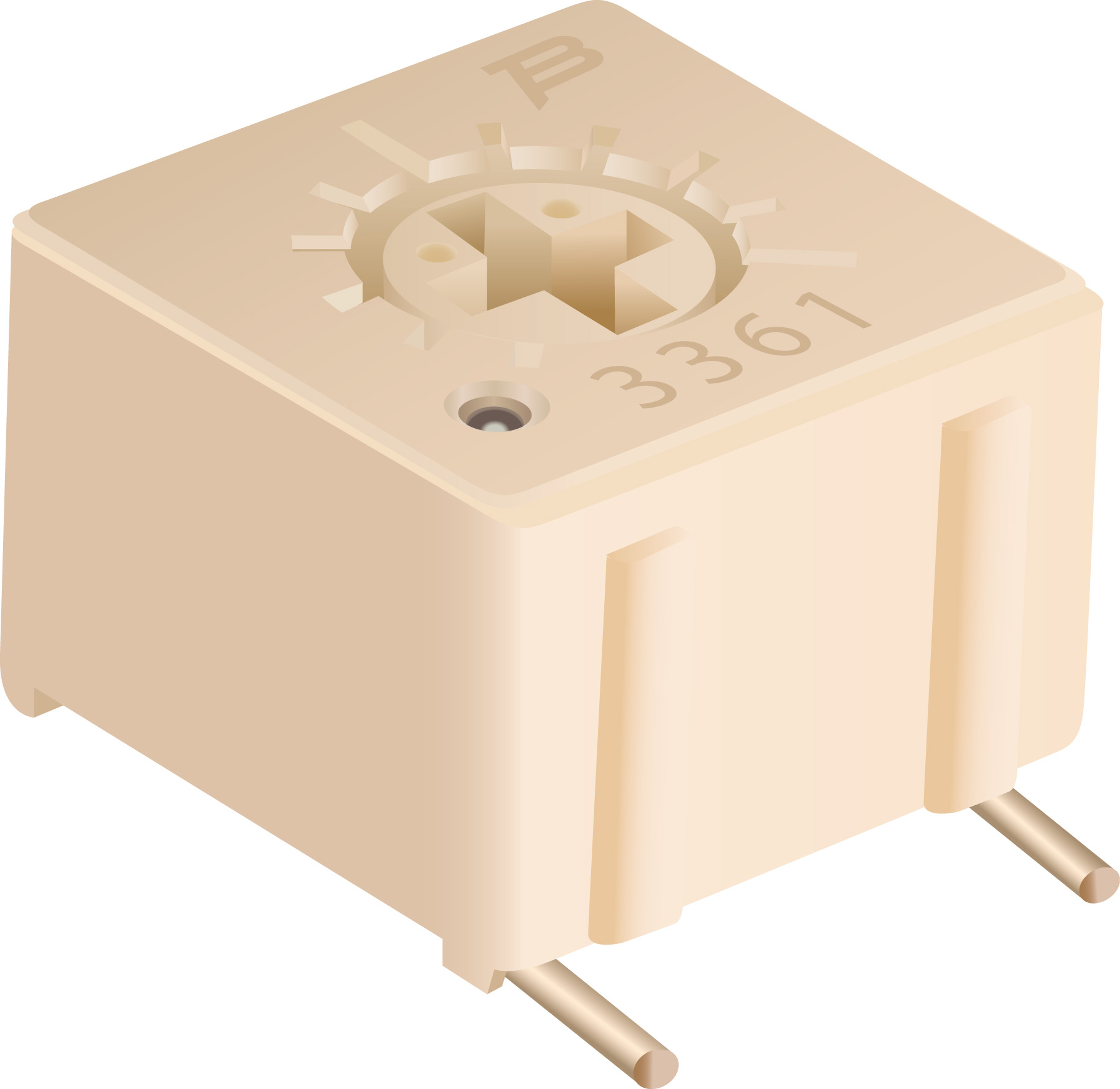 10000 Ω, Surface Mount Trimmer Potentiometer, Solder Plated 0.5 W Bourns, 3361
