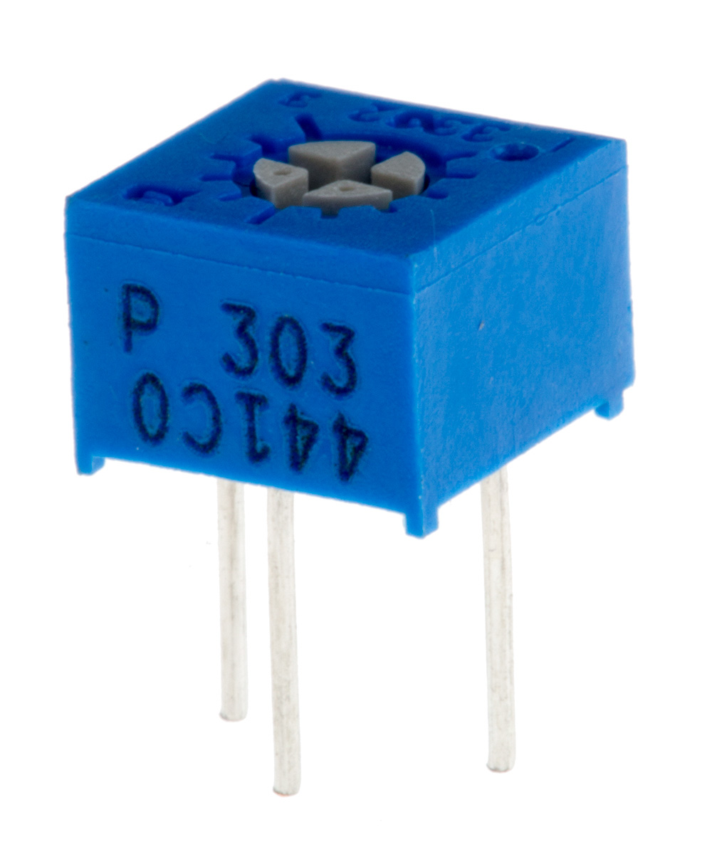 30 kΩ, Through Hole Trimmer Potentiometer, Pin 0.5 W Top Adjust Bourns, 3362