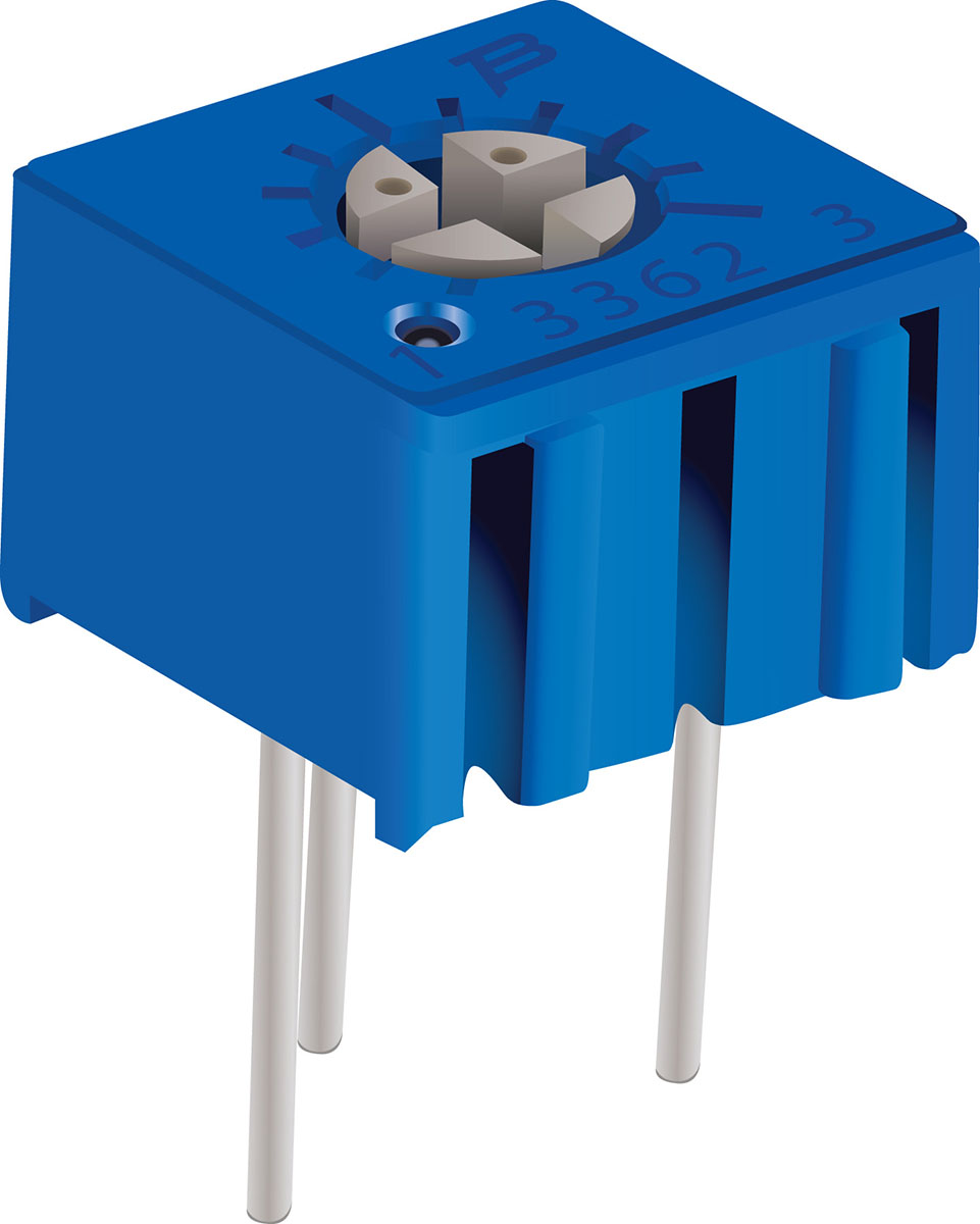 100 kΩ, Through Hole Trimmer Potentiometer, PC Pin 0.5 W Side Adjust Bourns, 3362