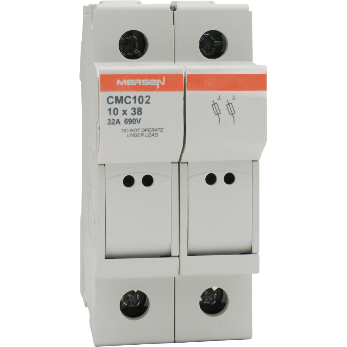 Mersen 32A Rail Mount Fuse Holder for 10 x 38mm Fuse, 2P, 690V AC