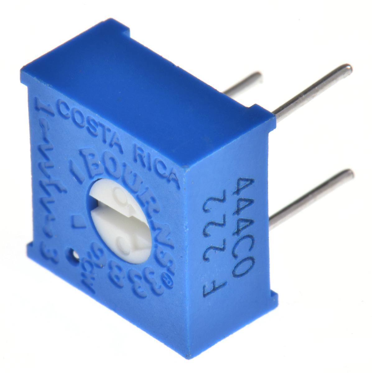 2.2 kΩ, Through Hole Trimmer Potentiometer, Solder Pin 0.5 W Top Adjust Bourns, 3386