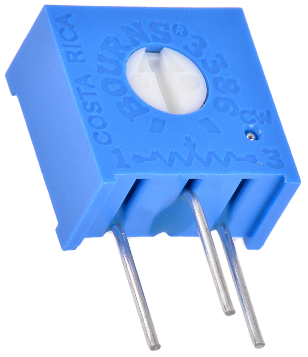 2.2 kΩ, Through Hole Trimmer Potentiometer, Solder Pin 0.5 W Side Adjust Bourns, 3386