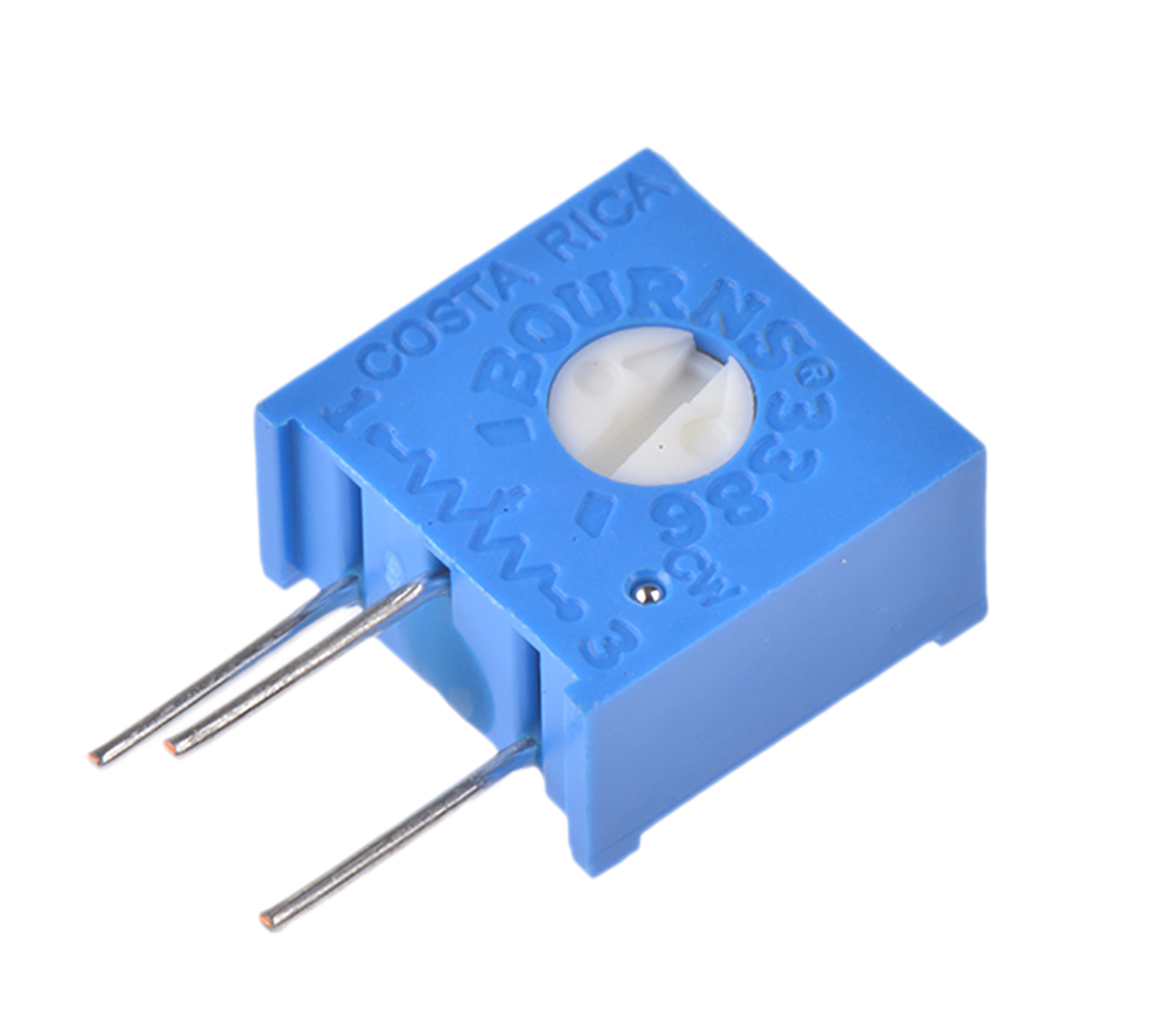220 kΩ, Through Hole Trimmer Potentiometer, Solder Pin 0.5 W Side Adjust Bourns, 3386