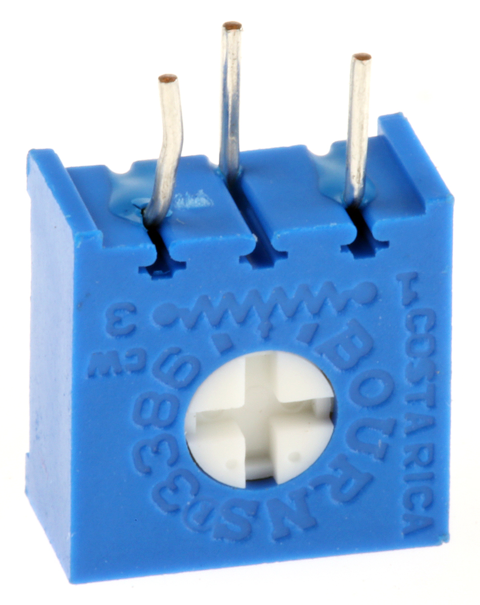 1 kΩ, Through Hole Trimmer Potentiometer, PC Pin 0.5 W Bourns, 3386