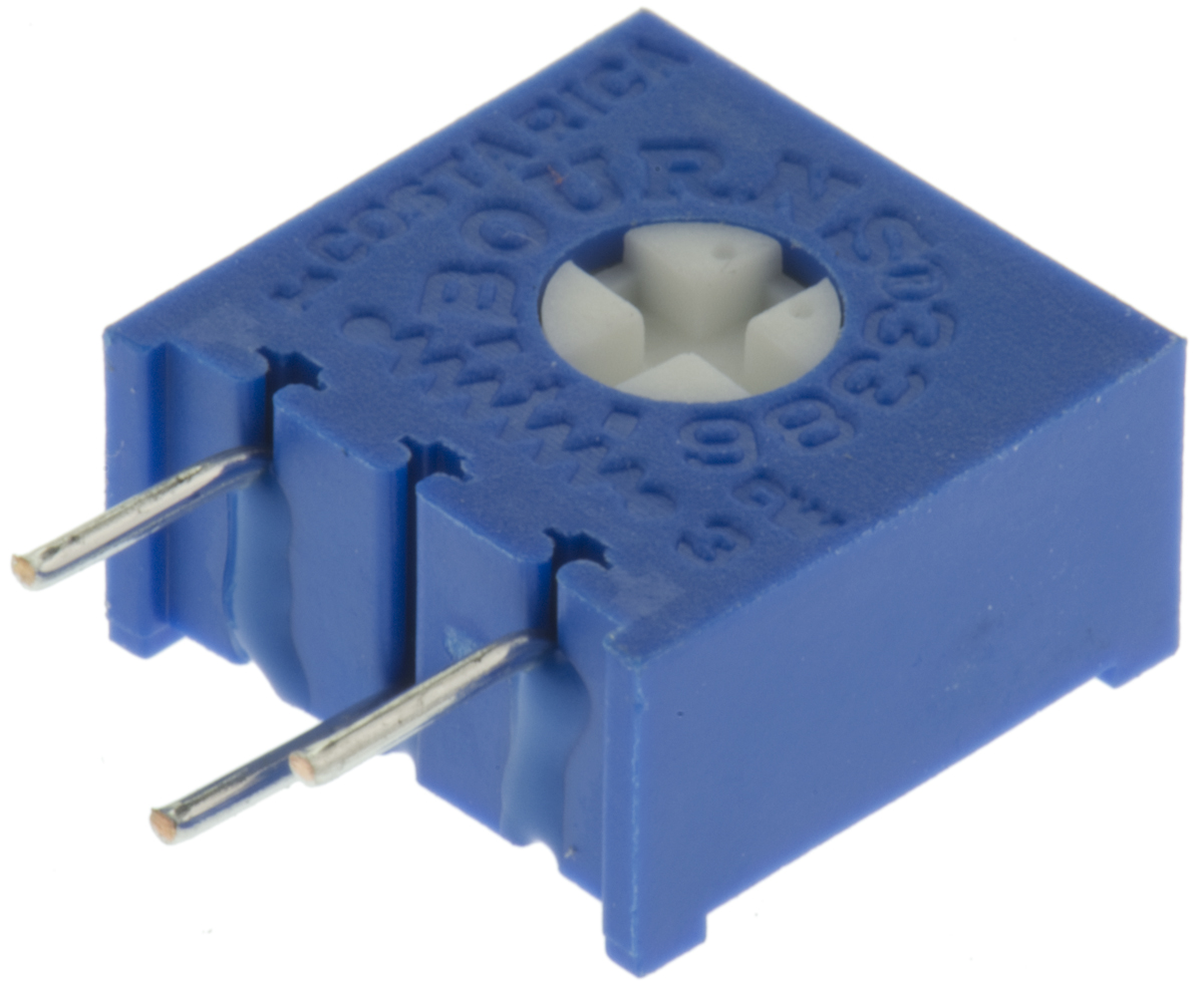 10 kΩ, Through Hole Trimmer Potentiometer, PC Pin 0.5 W Bourns, 3386