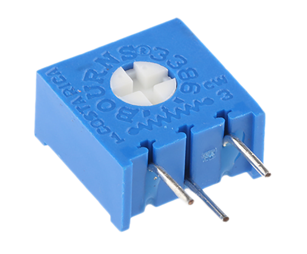 100 kΩ, Through Hole Trimmer Potentiometer, PC Pin 0.5 W Bourns, 3386