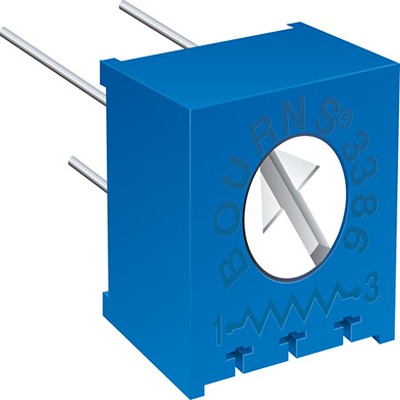 20000 Ω, Surface Mount Trimmer Potentiometer, Solder Plated 0.5 W Side Adjust Bourns, 3386