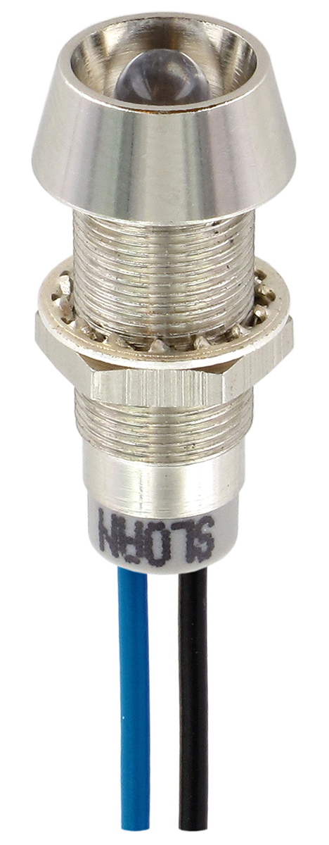 Sloan Blue Panel Mount Indicator, 28V, 5 V, Lead Wire Termination, IP68
