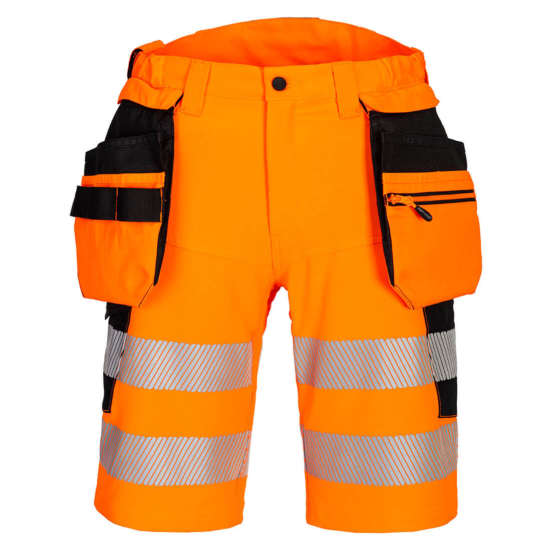 Portwest DX446 Black/Orange Unisex Hi Vis Shorts, 26in