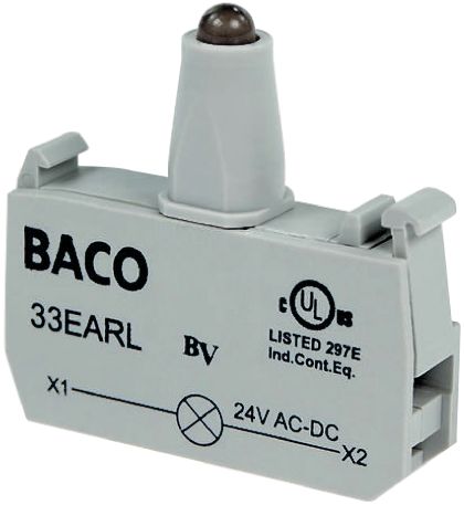 BACO BACO Series Light Block, 130V, Red Light