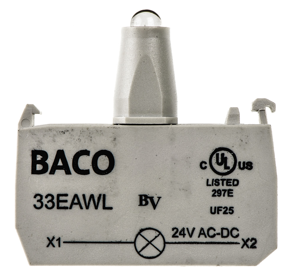 33eawl BACO BACO Series Light Block, 24V, White Light