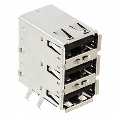CONEC Vertical, PCB Female- 3 Port Type USB Type A IP54 USB Connector USB 2.0