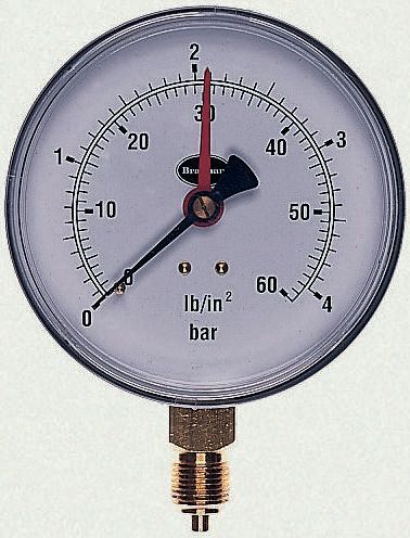 Brannan G 3/8 Type G Pressure Gauge, 100 mm, 2.5 bar