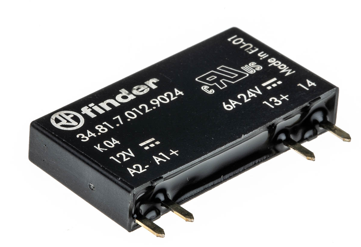 Finder 34 Series Solid State Relay, 2 A Load, PCB Mount, 24 V dc Load, 17V Control