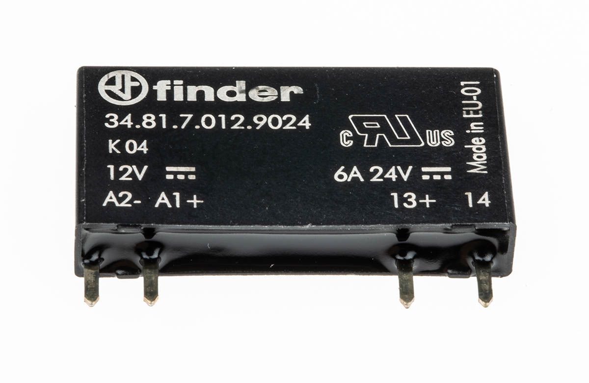 348170129024 Finder 34 Series Solid State Relay, 2 A Load, PCB Mount, 24 V dc Load, 17V Control