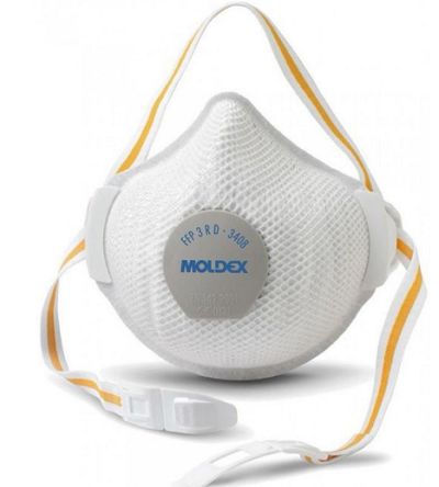 340801 Moldex Yellow, White Polypropylene Face Mask for General Purpose One Size