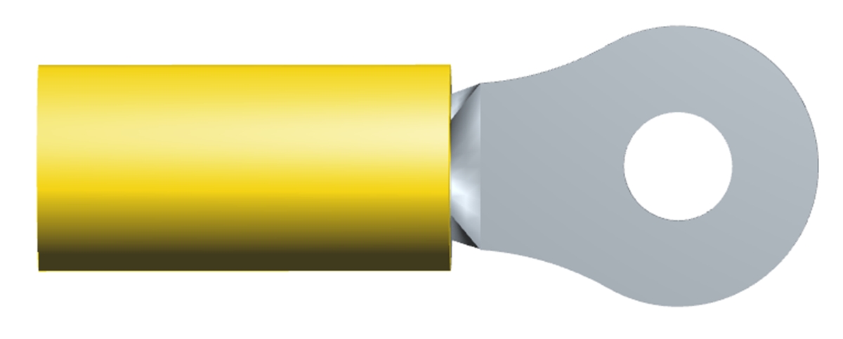 TE Connectivity, PLASTI-GRIP Insulated Ring Terminal, M3.5 Stud Size 12 AWG 10 AWG Wire Size, Yellow