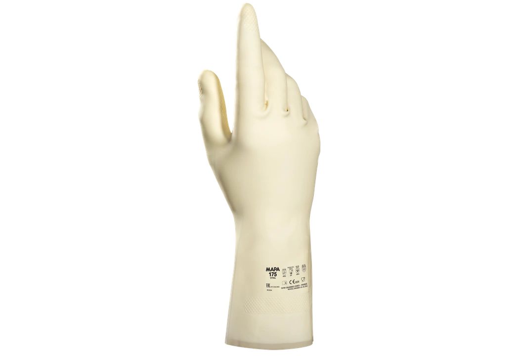 Mapa Beige, Yellow Latex Glove, Size 10