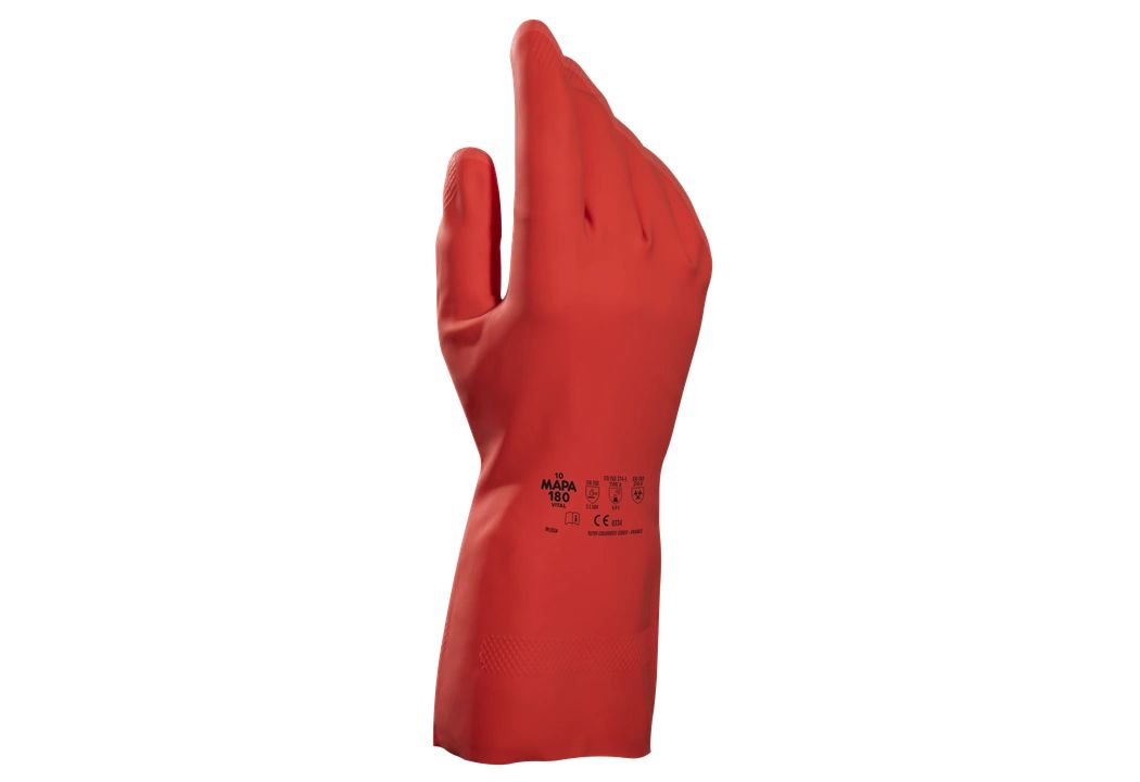 Mapa Red Latex, Nitrile Glove, Size 8