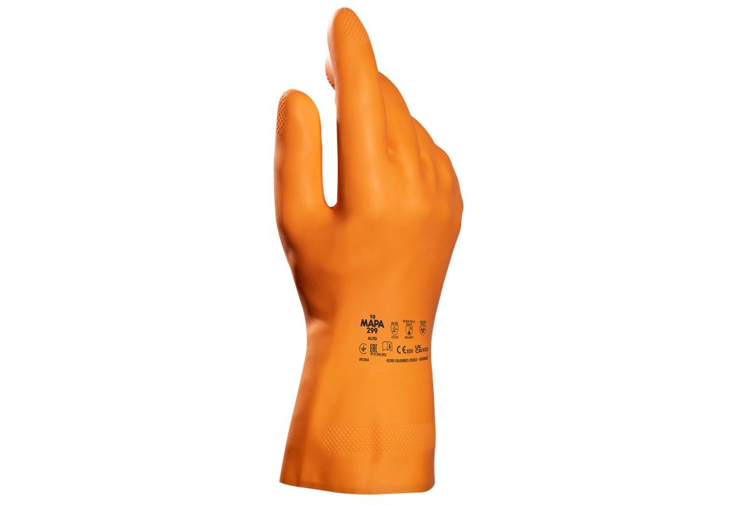 Mapa Orange Natural Latex Glove, Size 7