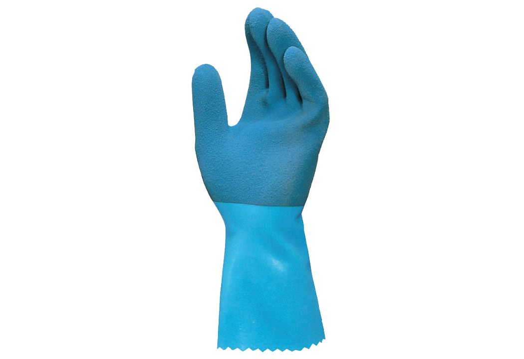 Mapa Jersette 315 Blue Latex Puncture & Tear Resistant Gloves, Size 9, Latex Coating