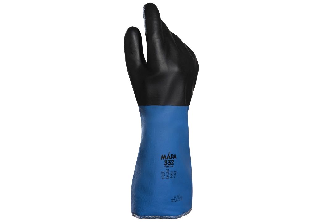 Mapa TempTec 332 Blue, Black Polyurethane Work Gloves, Size 10